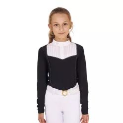 Lányok slim fit versenypóló strasszokkal