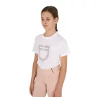 Equestro Lány slim fit póló rózsaszín csillogó logó