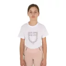 Equestro Lányok slim fit póló rózsaszín csillogó logóval