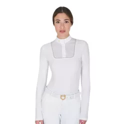 Equestro Slim Fit Buttons női hosszú ujjú versenying