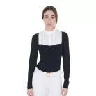 Női slim fit versenypóló strasszokkal