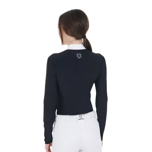 Női slim fit versenypóló strasszokkal