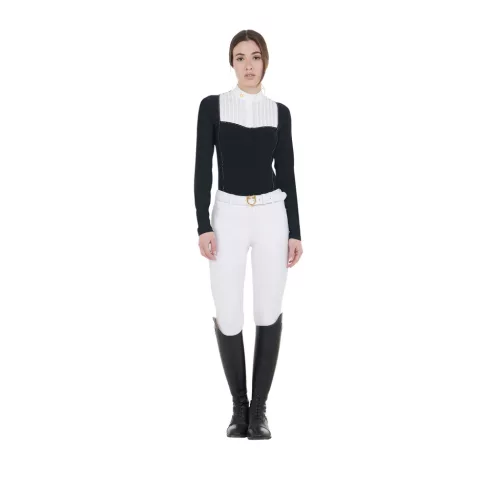 Női slim fit versenypóló strasszokkal
