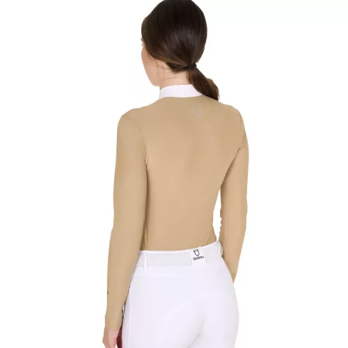 Női slim fit versenypóló strasszokkal
