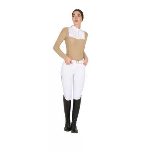 Női slim fit versenypóló strasszokkal