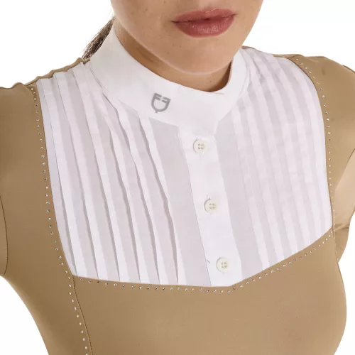 Női slim fit versenypóló strasszokkal