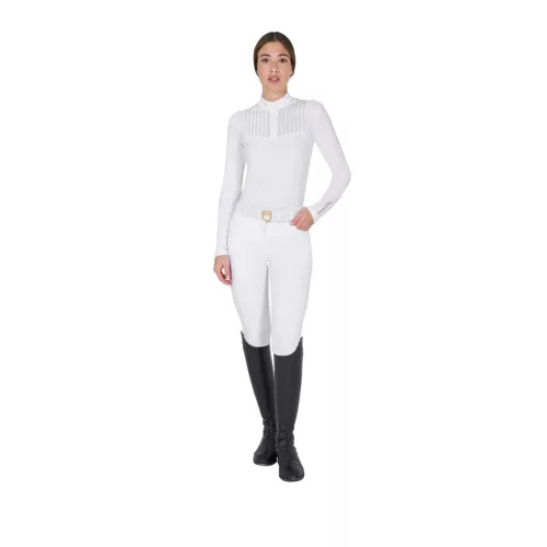 Női slim fit verseny polo ing strasszokkal