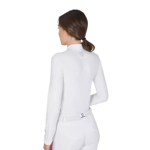 Női slim fit versenypóló strasszokkal