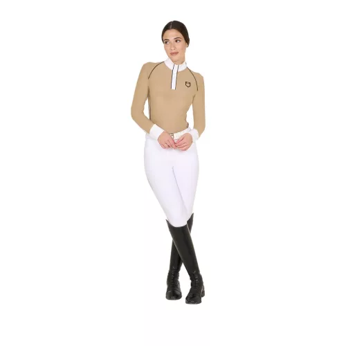 Női slim fit verseny póló hálós betétekkel