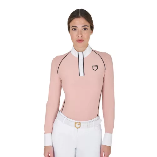 Női slim fit versenypóló hálós betétekkel