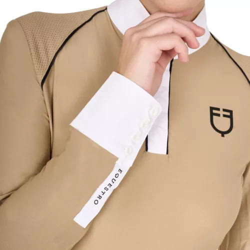 Női slim fit versenypóló hálós betétekkel