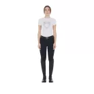 Equestro Női slim fit póló rózsaszín strasszokkal