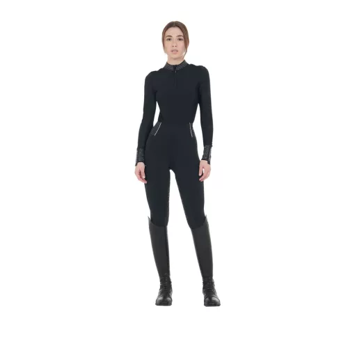 Equestro Női technikai edzőpóló strasszkövekkel