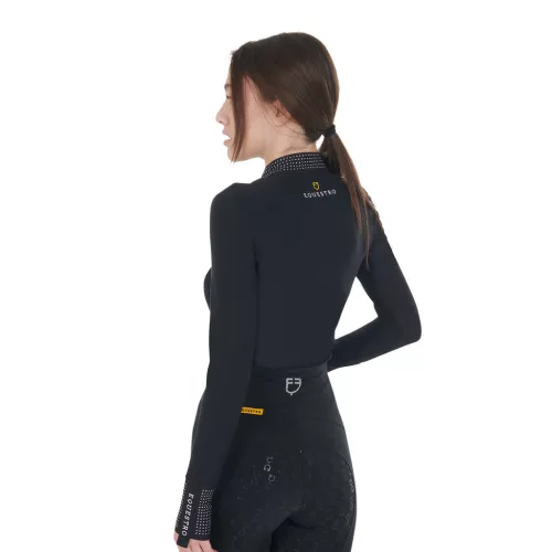 Equestro Női technikai edzőpóló strasszokkal