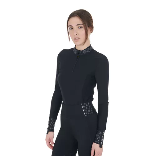 Equestro Női technikai edzőpóló strasszokkal