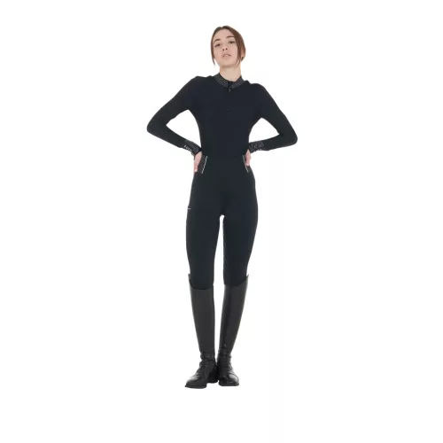 Equestro Női technikai edzőpóló strasszokkal