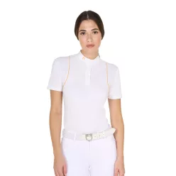 Női slim fit versenypóló gombokkal
