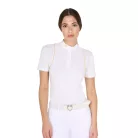 Női slim fit versenypóló gombokkal