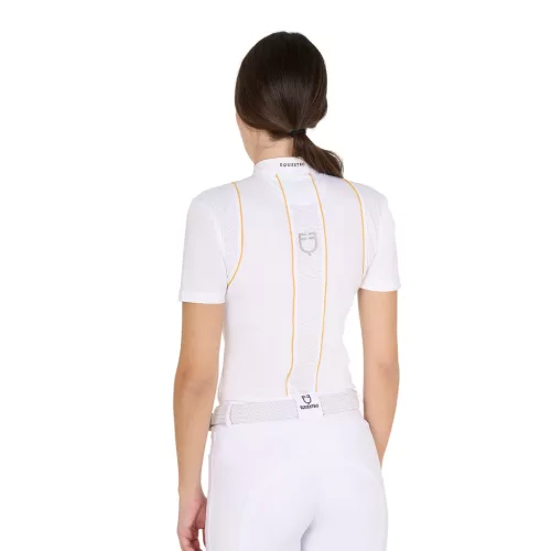 Női slim fit versenypóló gombokkal