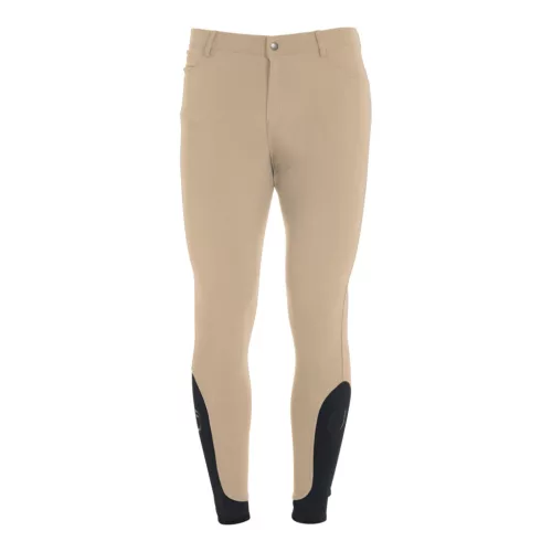 Férfi slim fit tapadó lovaglónadrág logóval