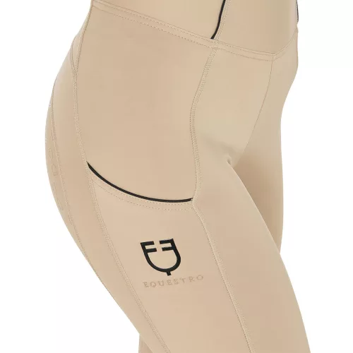 Equestro Slim Fit női teliszilikonos lovaglóleggings - bézs, XS