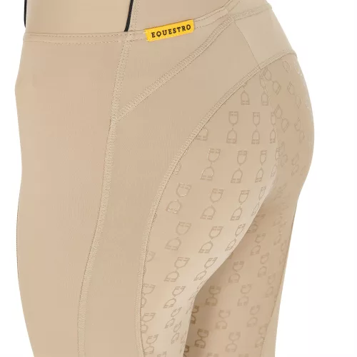 Equestro Slim Fit női teliszilikonos lovaglóleggings - bézs, XS