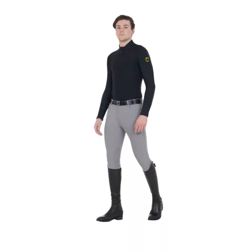 Férfi slim fit markolatú lovaglónadrág logóval