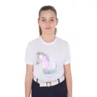 Equestro Lányok slim fit póló - zavaró lónyomattal