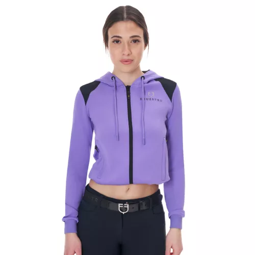 Equestro Női rövidített kapucnis pulóver