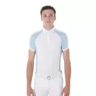 Férfi slim fit versenypóló négy gombbal
