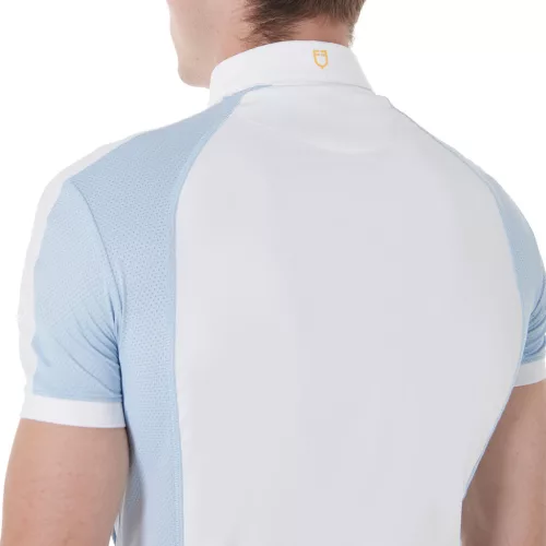 Férfi slim fit versenypóló négy gombbal
