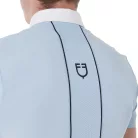 Férfi slim fit póló technikai anyagból, pipával