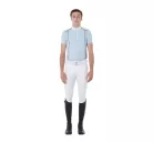 Férfi slim fit póló technikai anyagból, pipával