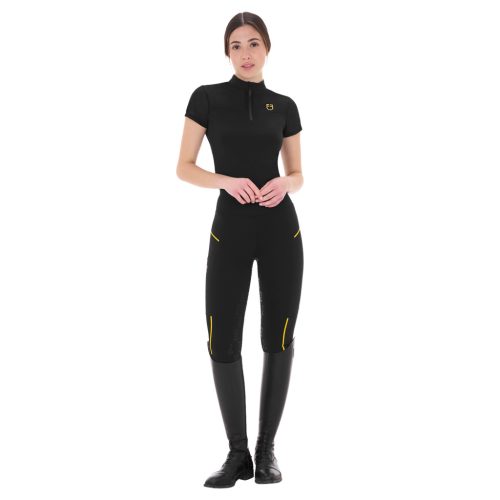 Női slim fit leggings mikrohálós betétekkel