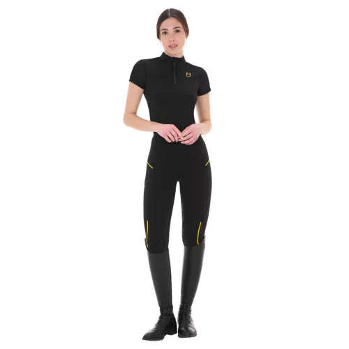 Női slim fit leggings mikro hálós betétekkel