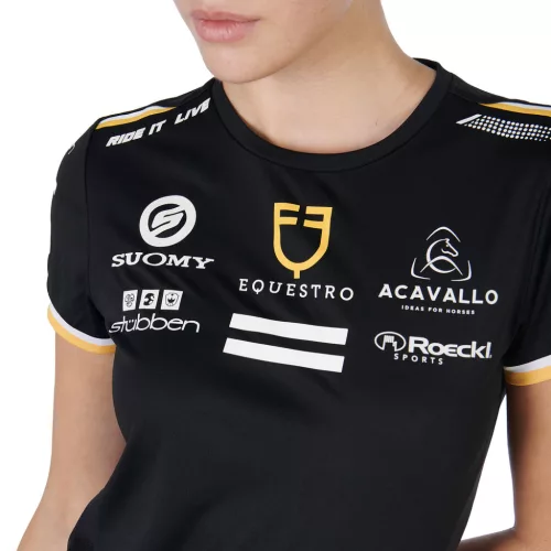 Equestro Női multi logós póló technikai anyagból