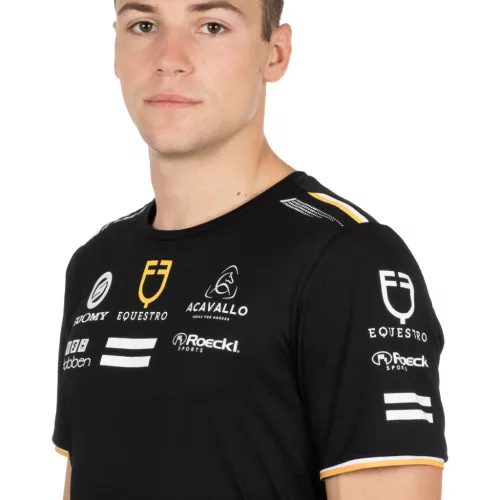 Equestro Férfi több logós póló technikai anyagból