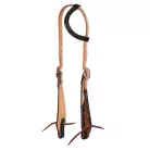 Egyfülű western bridle sötét virágmintázattal