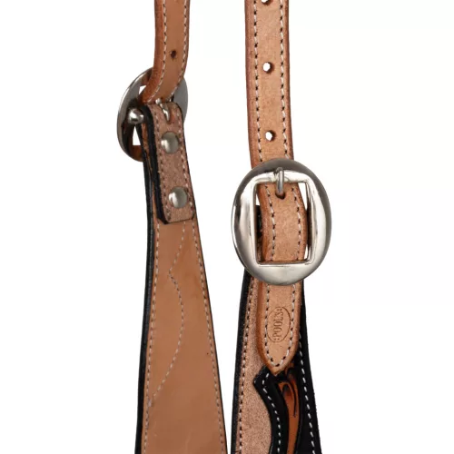 Egyfülű western bridle sötét virágmintázattal