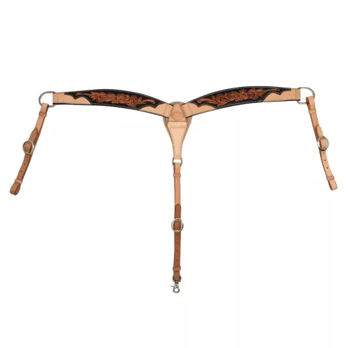 WESTERN mellkötő sötét virágmintával