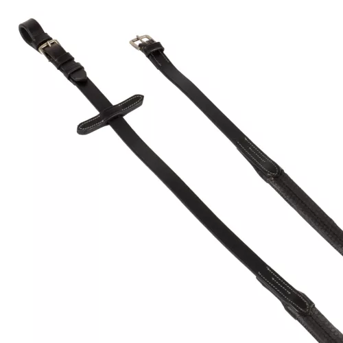 Bőr és gumi kantár ezüst díszítéssel (1.6cm), full, fekete