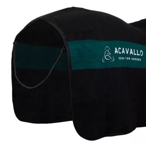 Acavallo Gyapjú istállótakaró 800 g töltettel, 155 cm, fekete szín