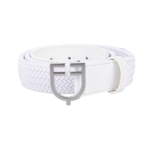 Bőr elasztikus öv logós csattal