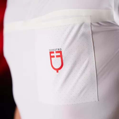 Equestro Ridertechnology férfi versenypóló rövid ujjakkal és cipzárral