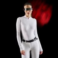 Equestro Ridertech hosszú ujjú női versenying - fehér, M