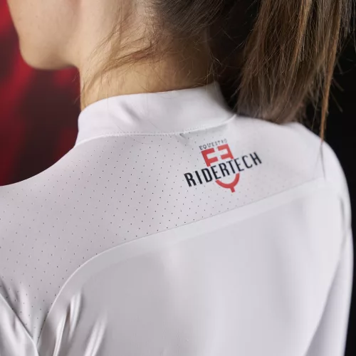 Equestro Ridertech hosszú ujjú női versenying - fehér, S