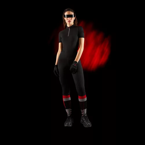 Equestro Ridertechnology női edzőpóló rövid ujjakkal és cipzárral