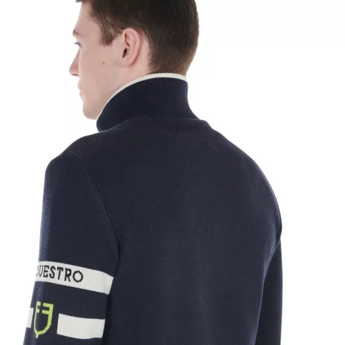Equestro Férfi nylon és kötött dzseki elülső cipzárral