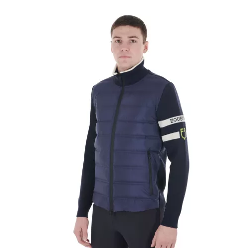 Equestro Férfi nylon és kötött dzseki elülső cipzárral