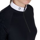 Equestro Slim Fit Mesh női hosszú ujjú versenying - fekete, L